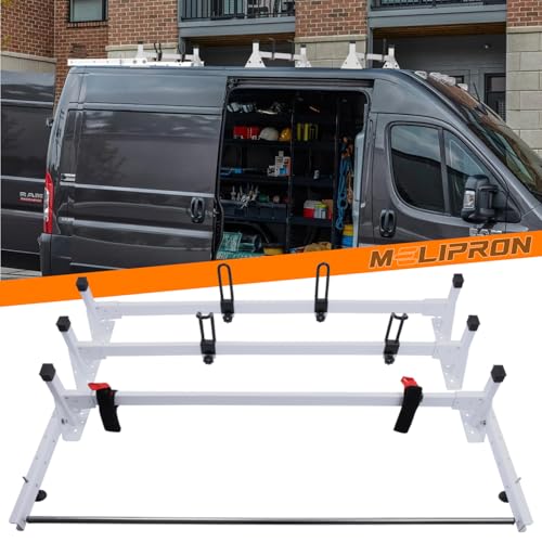 Image of Van Roof Ladder Rack with Rear Roller Fits for 2013-2026 RAM ProMaster, Steel Cargo Van Rack with Anti-Rust Coating, Ideal for Transporting Ladders, Pipes