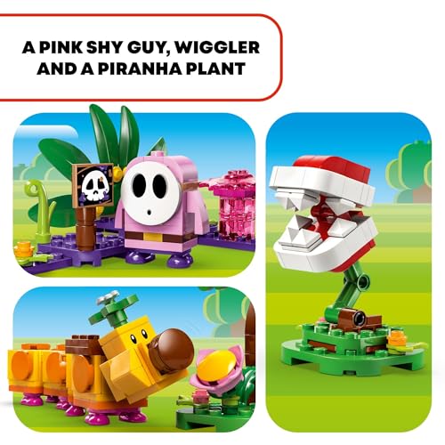 Super Mario Soda Jungle Maker Set, regalo di compleanno personalizzabile, set da gioco Mario per bambini, ragazzo timido rosa e un Wiggler, giocattoli della giungla per ragazzi, ragazze e - Lego - Immagine 3