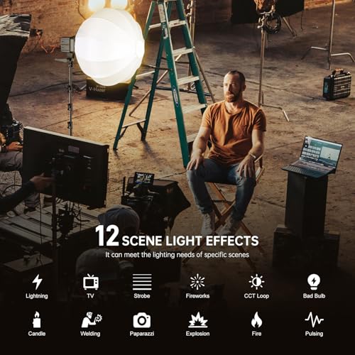 Image of GVM 80W LED Video Light with Lantern Softbox and Tripod Stand Kit, Bi-Color 2700K-7500K 12 Scenes CRI97+ Bowens Mount Studio Light, APP Control COB Continuous Output Lighting for Video Recording