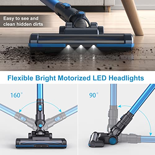 Lubluelu Aspirateur Balai sans Fil 15000pa, Aspirateur sans Fil, Aspirateur Balais Electriques 40Min Autonomie, Batterie Amovible, Filtre à 5 Couches, Sol Dur/Tapis Cheveux Courts/Poils d'animaux - Image 7
