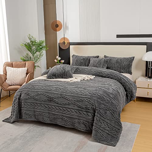 YUSOKI Twin XL Blanket Single Layer,Weight(3.1lb),370GMS-3D Stylish Design for Gift Home Decor (Grey,65"x90")