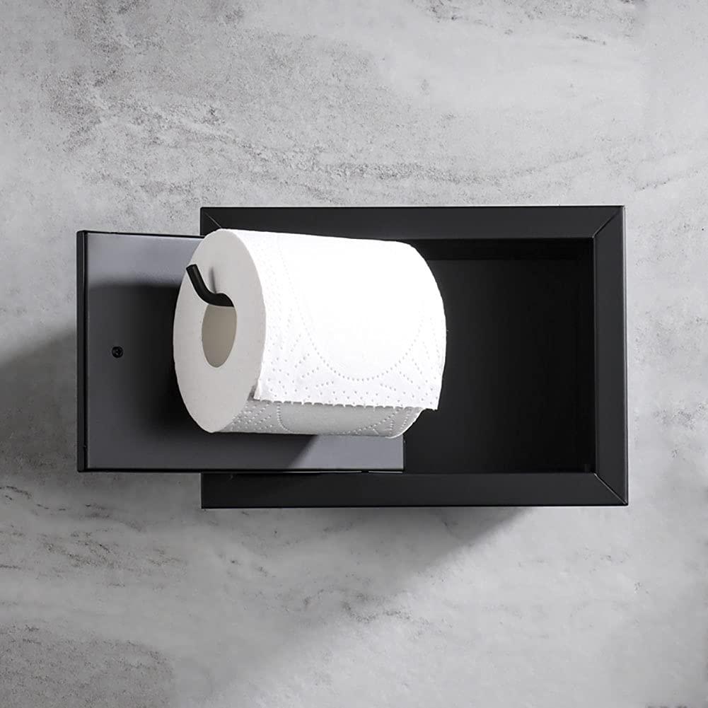 Noir, Porte Papier Toilette, Support Premium sans Perçage, Porte