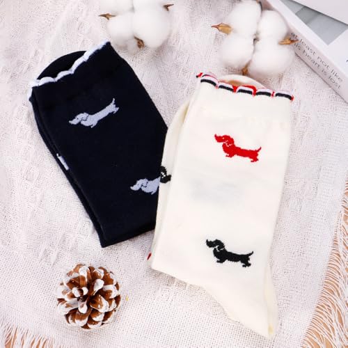 trabag 3 Paar Dackel Socken 39-42, Dackel Deko Geschenke für Damen, Geschenk für Hundebesitzer, Lustige Dachshund Socken für Frauen, Geschenk für Frauen