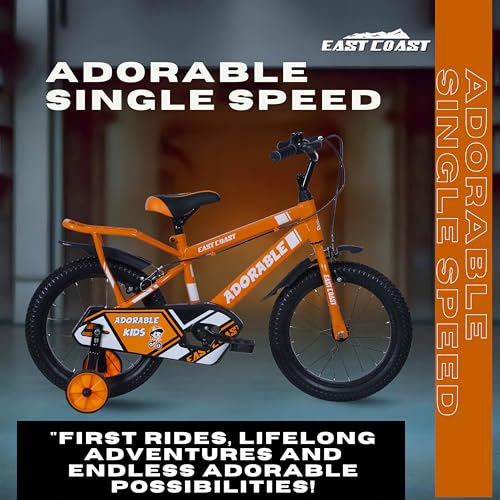 Image of EAST COAST Adorable 16T Cycle for Kids 4 to 8 Years- Bicycle for Kids 95% Pre-Assembled (Orange)
