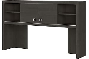 Office by kathy ireland Echo 60-inch W Desktop Hutch, Charcoal Maple
