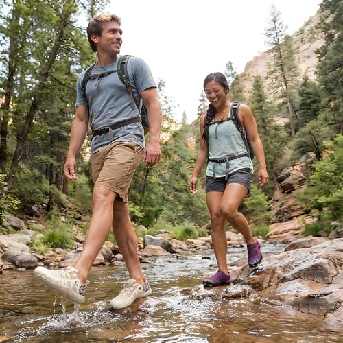 Image of L-RUN Barefoot Water Shoes Women Mens Aqua Sock Athletic Hiking Water Sports Shoes for Swim Beach Pool Sand Diving Walking
