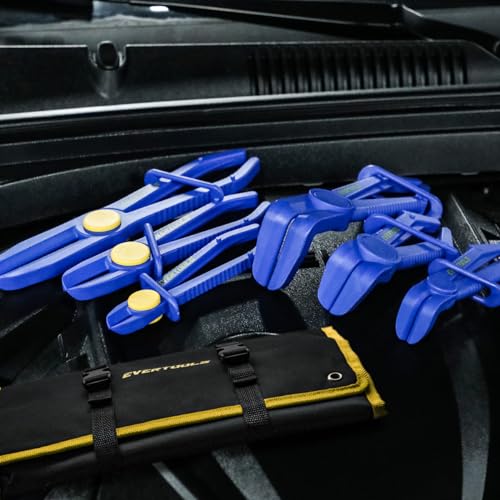 Evertools 6pcs Hose Clamp Pliers Set, Radiator Fuel Line Clamp Tool, Straight & 90° Angled Pinch Off Pliers Set for Flexible Brake, Fuel, Coolant and Radiator Hoses by Evertools - Image 6