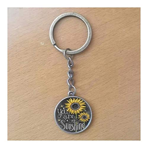 Preisvergleich Produktbild GQDZ Schlüsselanhänger Du bist Mein Sun Shine konvexer runder Glasanhänger Schlüsselanhänger Schlüsselanhänger (Color : GT 3)