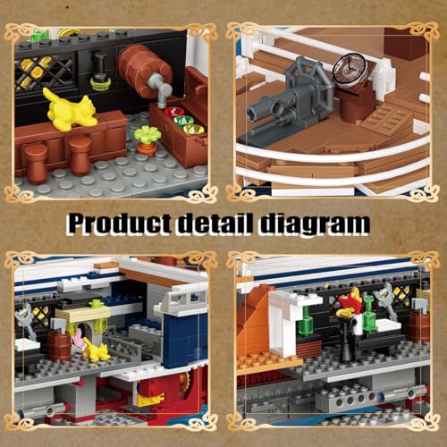 BDYDT Steam Sailboat Set Endurance Steam Sailor Mini Building Blocks Set(1687PCS) Building Set Model Toys Gifts for Kid and Adult,Interesting Gifts for Ship Enthusiasts