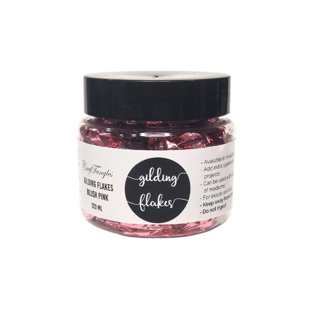 CrafTangles Gilding Flakes (120 ml) - Blush Pink, for resin, gilding, high shine, does not darken, works with gilding glues-picture-40