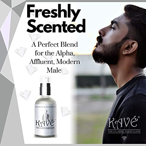 Kave Beard Wash With Argan And Jojoba Oils - 100% Natural Beard Shampoo With Beard Oil Cleans, Softens, Strengthens - Conditioning Gel Beard Soap Stops Beards Itch And Eliminates Dandruff, 4Oz #TOP4