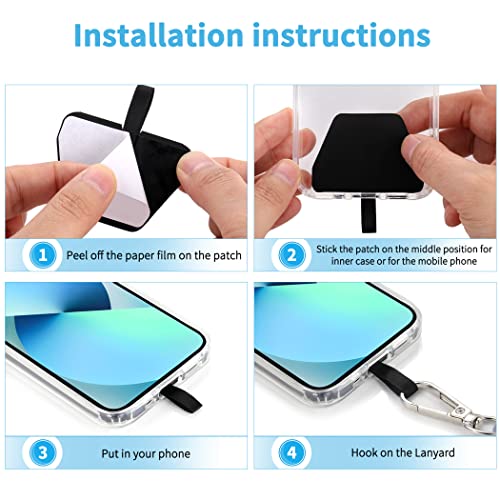 Cell Phone Lanyard 2 Pcs-1 Pcs 30"(Neck Strap×1)+8"(Wrist Strap×1) Black - Photo 39 sur 115
