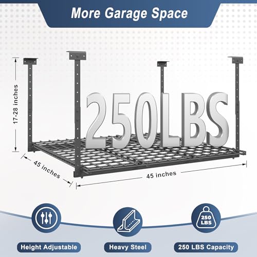 Image of 45-Inch x 45-Inch Overhead Garage Storage Rack 250LBS Weight Capacity