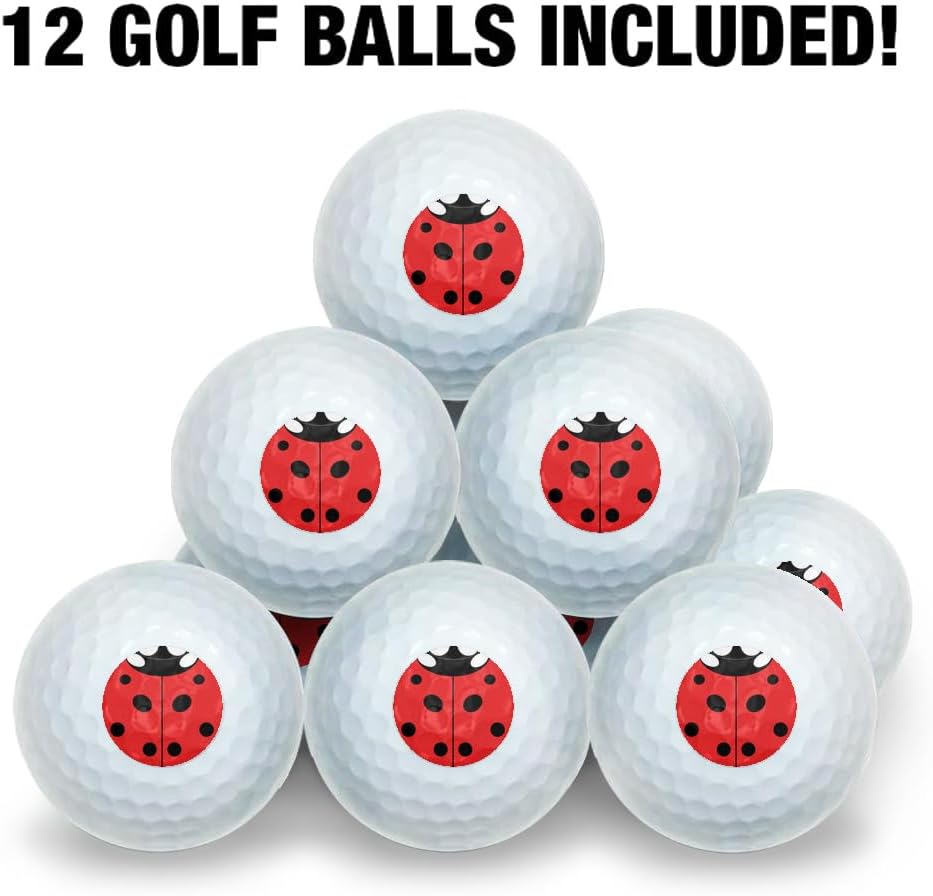 Lady Bug Ladybug Insect Wilson Golf Balls 12 Pack, Regulation Size Full Color Premium Golf Balls