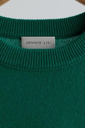 Image of JENNIE LIU Women's 100% Pure Cashmere Crew Neck Sweater, Tight Knit Cozy Soft Hand Washable Long Sleeve Pullover