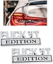 VAGURFO 2 Pack Fuck-IT Edition Emblem Decal Badge,3D Fender Badge Decal Car Truck Replacement,Car Side Rear Front Hood Trunk Door Fender Bumper Badge Sticker Decal for Car Truck SUV (Silver&Black B)