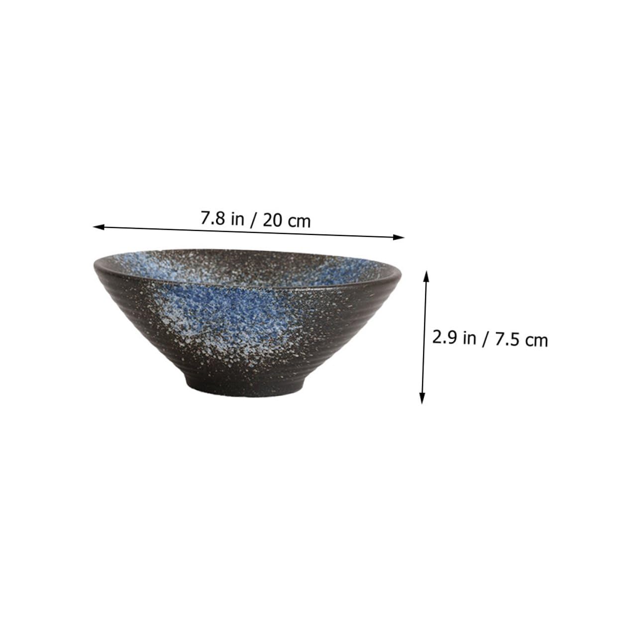 Bol Japonais Céramique pour Ramen Bleu Glacé Bol à Soupe Familial et Élégant pour Nouilles Salades et Plats Asiatiques Vaisselle Maison Facile à Nettoyer