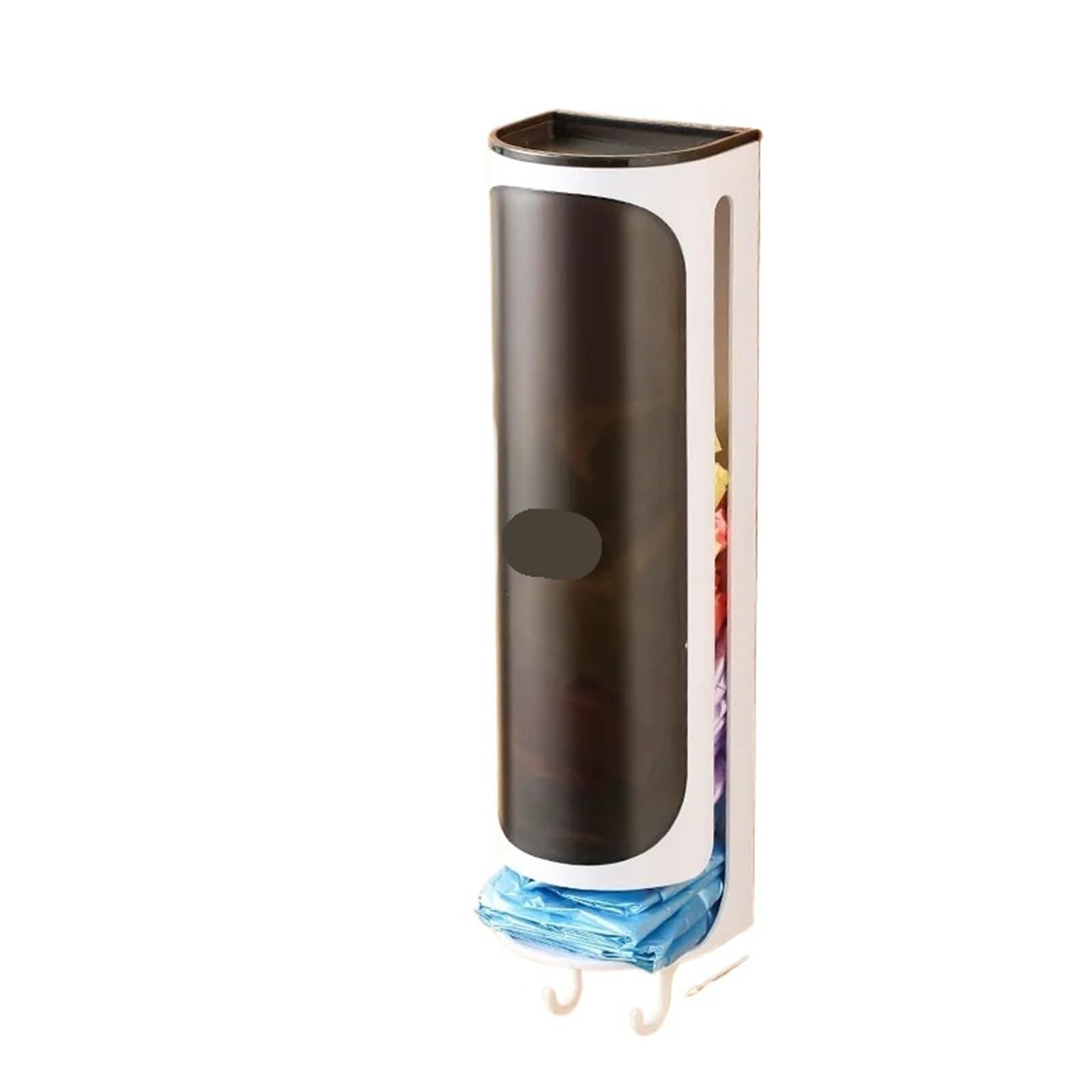 Caja de Almacenamiento Bolsas Basura, Organizador baño portátil montado en la Pared, for Cocina, Bolsa plástico, 2 uds(White)
