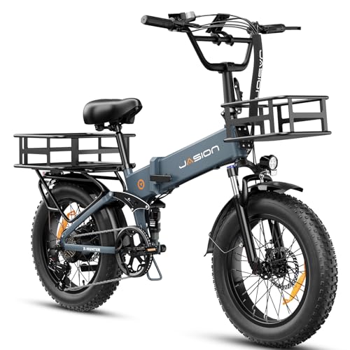 Image of Jasion X Hunter /PRO Electric Bike for Adults,1800W /1400W Peak 20''Fat Tire Foldable Ebike,Folding E Bike Up to 80 /70 Miles Range,720 /624WH Removable Battery,30 MPH E Bike,Certified by UL2849