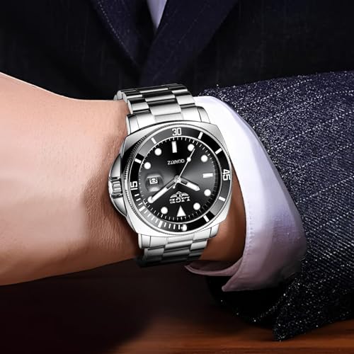 Image of LIGE Mens Roulette Wheel Watches Casino Themed Quartz Analog Watch 3ATM Waterproof Glowing Man Wrist Watches