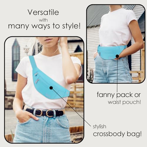 Image of MAXTOP Large Crossbody Fanny Pack with 4-Zipper Pockets,Gifts for Enjoy Sports Festival Workout Traveling Running Casual Hands-Free Wallets Waist Pack Phone Bag Fits All Phones