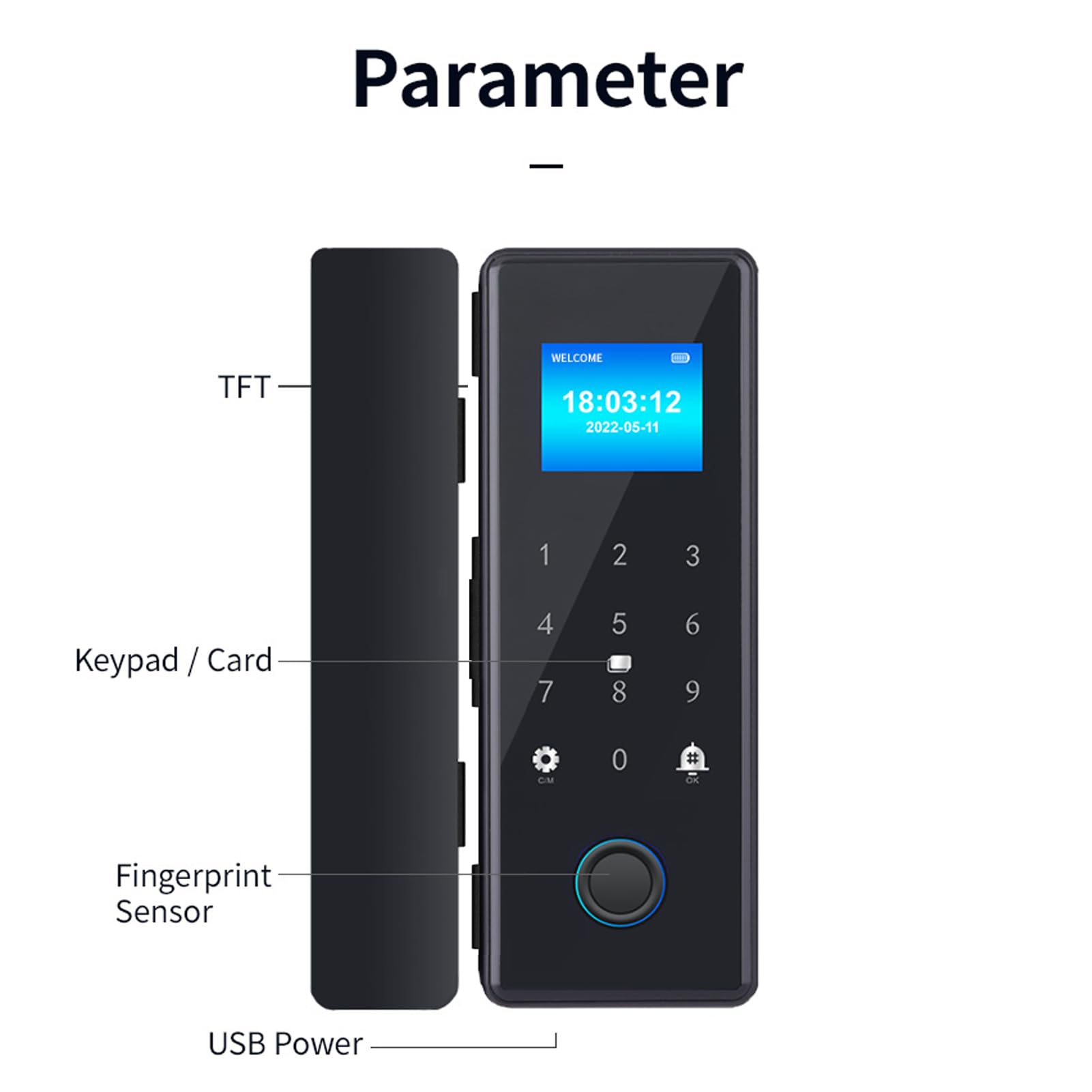 Smart Lock WiFi con Chiusura a Doppio Gancio, Inserimento Scheda IC con Password, Chiave Temporanea, per Sicurezza Domestica, 100 Impronte Digitali