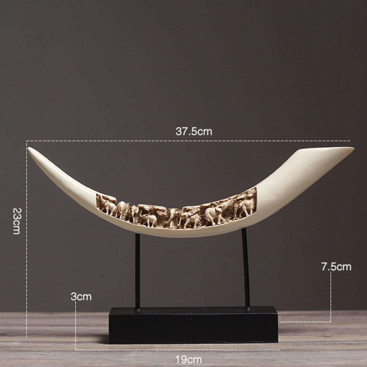 COHEALI Ornamento da Tavolo Riproduzione Avorio in Resina Artigianale | Decorazione per Salotto e Ufficio, Portatile e Sicura, Stile Delicato e Realistico