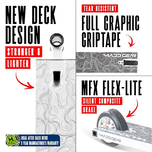 Pro Stunt Scooter for Kids and Teens Ages 8-12 – Lightweight Durable Trick Scooter for Skatepark and Street – Easy Assembly – Madd Gear MG4