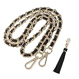 [DFsucces] チェーン ストラップ ショルダー ハンドバッグ 付け替え 交換用 アクセサリーパーツ 120cm長さ (1本入り-黑ゴールド)