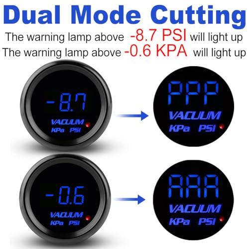 Waterwich WATERWICH-SK-GZYB216 Vacuum Gauge Kit 2-1/16 Inch 52Mm Kpa/Psi Blue thumb #2