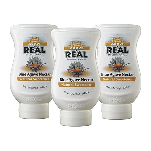 Agave Reàl - Infundido Exotics, néctar de agave azul, botella exprimible de 16.9 onzas líquidas (paquete de 3)