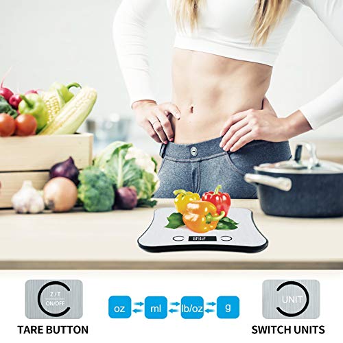 TOFOCO Küchenwaage digital Waage Backen Food Scale, 1-5kg/ml Tara Multifunktionswaage Elektronische Waage Küchen Klein… – Bild 3