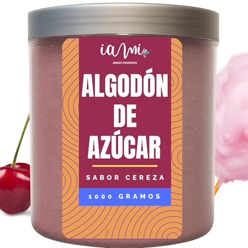 IAMI Azúcar para Nubes de Algodón – Ideal para Máquinas de Algodón de Azúcar – Sabor Intenso y Dulce – Perfecto para Fiestas, Ferias y Eventos Infantiles (Cereza)