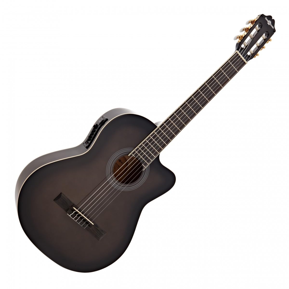 Guitare Électro-Classique Deluxe Pan Coupé, Gear4music, Trans Black