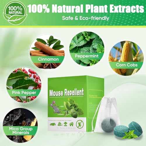 Image of Rat Repellent for Car Home Pack of 10 Tablet Rodent & Mouse Repellent Peppermint Oil to Protect Wires in Car, Bike & Truck Engine No Kill Only Repels Home Indoor-Outdoor Garage Rat Controller Pills to Keep Rodents Out of Car