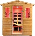 LTCCDSS Full Spectrum Outdoor Sauna 4 Person, Far Infrared Sauna, Low EMF Sauna Room for Home, Low EMF Heaters | Chromotherapys | Bluetooth Speakers | Canadian Hemlock | 73.09 * 48.66 * 83.5 in