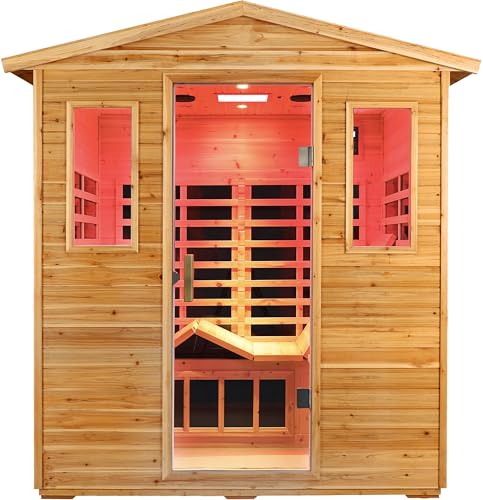 LTCCDSS Full Spectrum Outdoor Sauna 4 Person, Far Infrared Sauna, Low EMF Sauna Room for Home, Low...