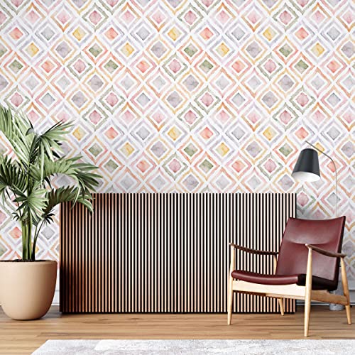 Image of DWELLSINDIA Multicolor Squre Self Adhesive Peel and Stick PVC Wallpaper Waterproof, Scratch Resistant (Multicolor Squre)