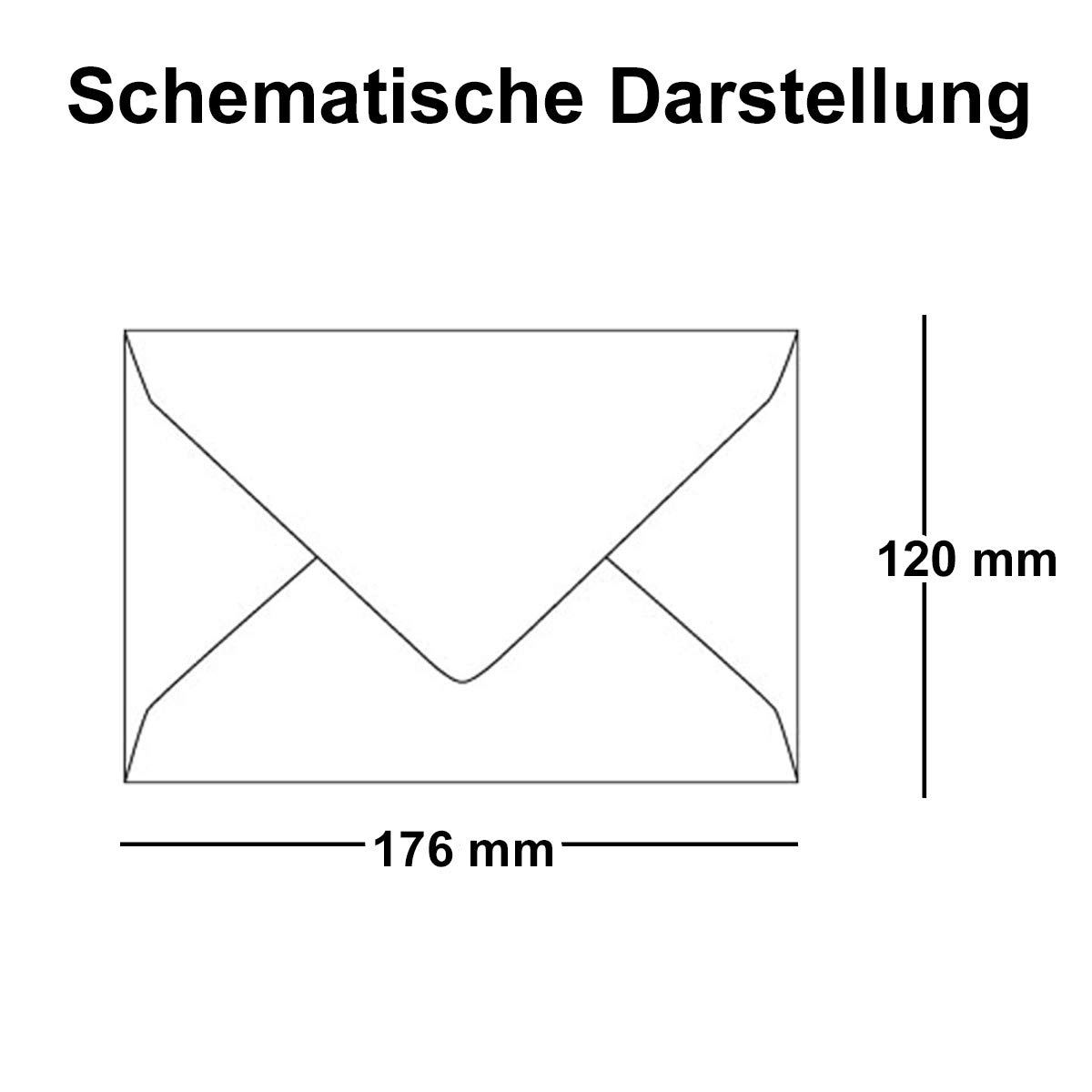 400x Briefumschläge B6, 17,6 x 12 cm - Weiss, Nassklebung mit spitzer Klappe, 90 Gramm pro m², ohne Fenster