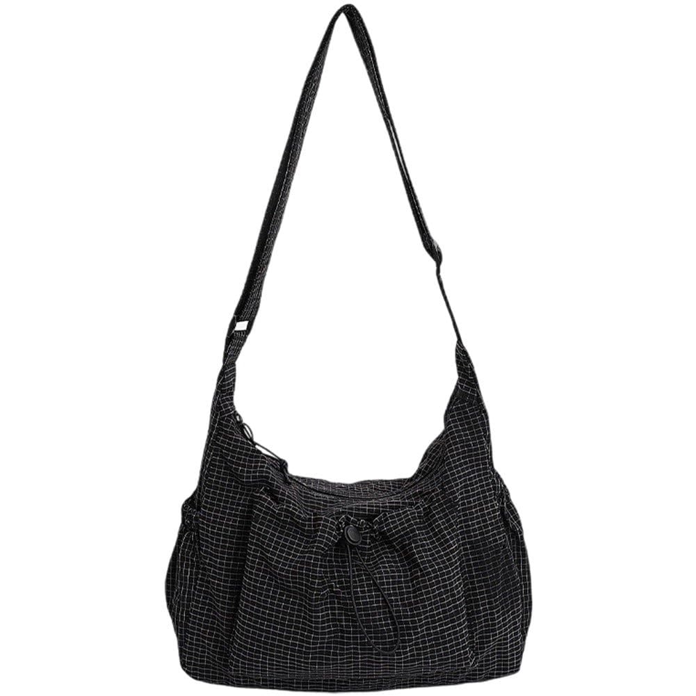 Sac hobo plissé style nuage avec fermeture éclair et cordon