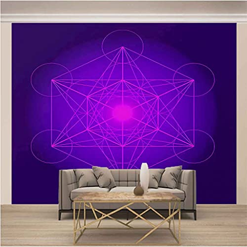 Papier peint auto-adhésif géométrique violet 3D rénovation murale 400x280