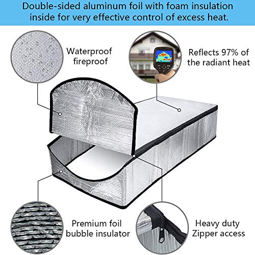 Kisbeibi Attic Stairs Insulation Cover for Pull Down Stairway Attic Door Insulation Cover Fireproof Waterproof Attic Stairs Door Ladder Insulator with Easy Zipper 25'' x 54'' x 11'' - Image 3
