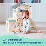 OOOK Wooden Dolls House Furniture Set, 26 Pcs Doll House Accessories with 4 Family Dolls and Dog, Miniature Dollhouse Furniture Toys Pretend Play Set for Girls Boys Age 3+ - Image 7