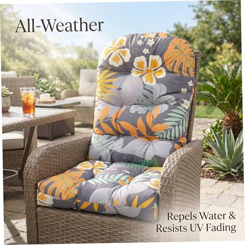 Coussin de chaise longue extérieur imperméable et matelas dossier haut patio
