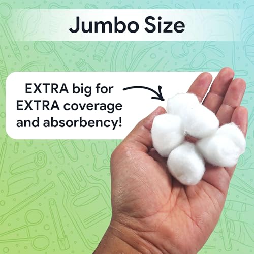 image for FifthPulse Premium Jumbo Cotton Balls for Face - 75 Absorbent and Soft