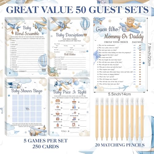 Image of Patelai 321 Airplane Baby Shower Decorations Games Supplies Little Explorer Landing Soon Baby Shower Games Don't Say Sign for Airplane Plane Theme Gender Reveal 1st Birthday Party Decorations Supplies