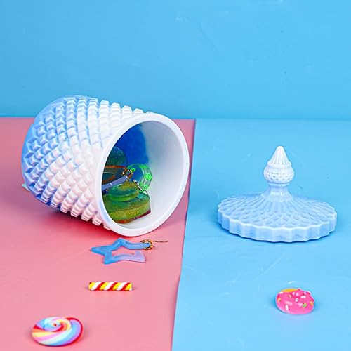 Miniatura 12 de Voyyphixa Moldes de resina para frascos con tapa, joyero, moldes de fundición de resina de silicona, recipiente de cristal, molde epoxi para Moldes