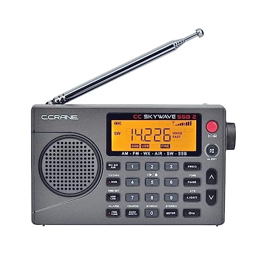 C. Crane CC Skywave SSB 2 AM, FM, Shortwave, NOAA Weather + Alert, Scannable VHF Aviation Band and Single Side Bands Small Battery Operated Portable Travel Radio Includes SW Wire Antenna Adapter