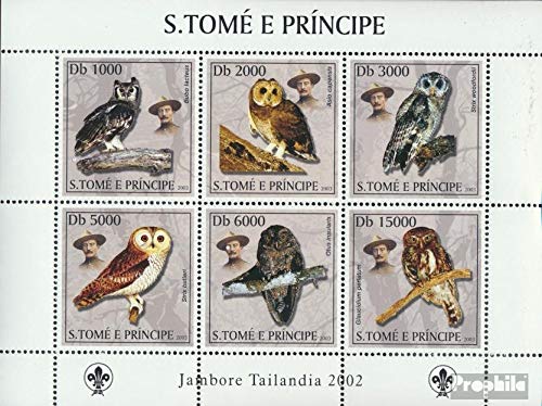 Sao Tome e Principe 2019-2024 Sheetlet (complete.issue.) 2003 Mushrooms, Flowers, Insects, Birds (Stamps for collectors) Birds