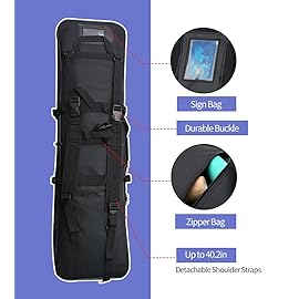 RUBY.Q 32/37/46 Rifle Bag, Black/Khaki/Green Tactical Long Rifle Backpack, Portable Shotgun Case for Firearm Storage and Transportation, Suitable for Outdoor Hunting Shooting (46 Black)